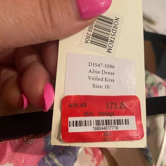 NWT! LoveShackFancy Pink Floral Dress - Picture 7 of 7